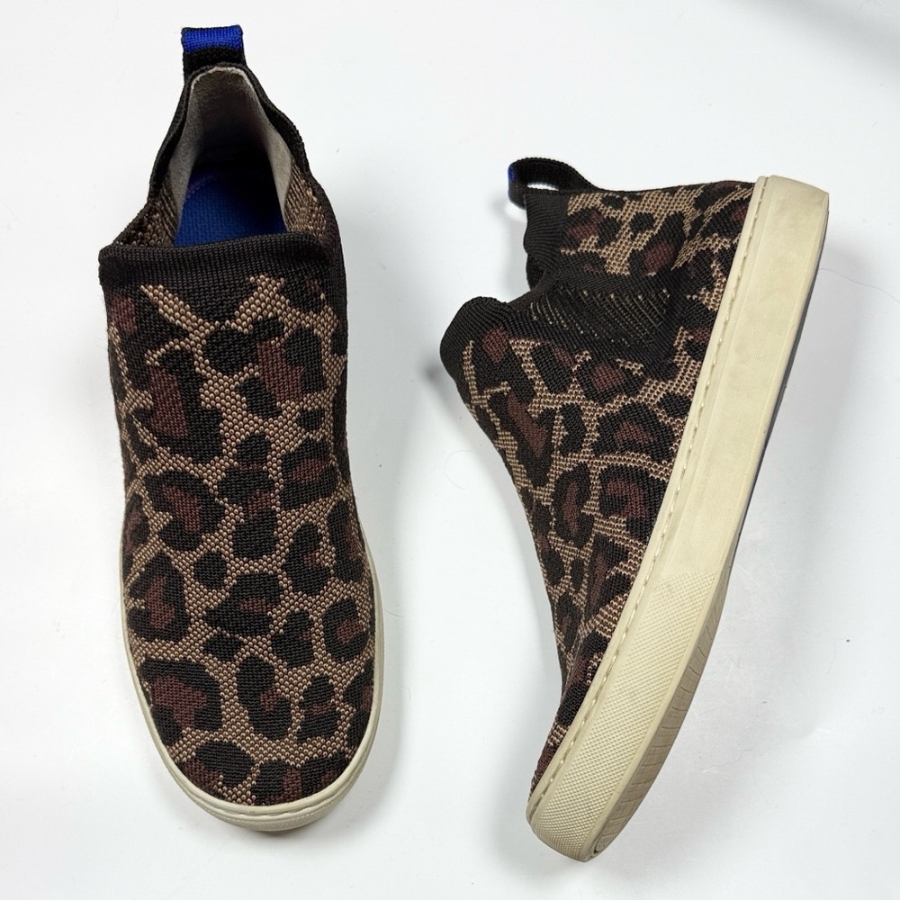 Rothy’s The Chelsea Wildcat Cheetah Print High Top Shoes S-510 Sz 8